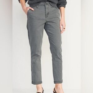 Old Navy Women's OG Chino Ankle Pants, Grey, Large